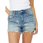 Mica Denim MICA MDP-H3055 High Rise Patched Shorts