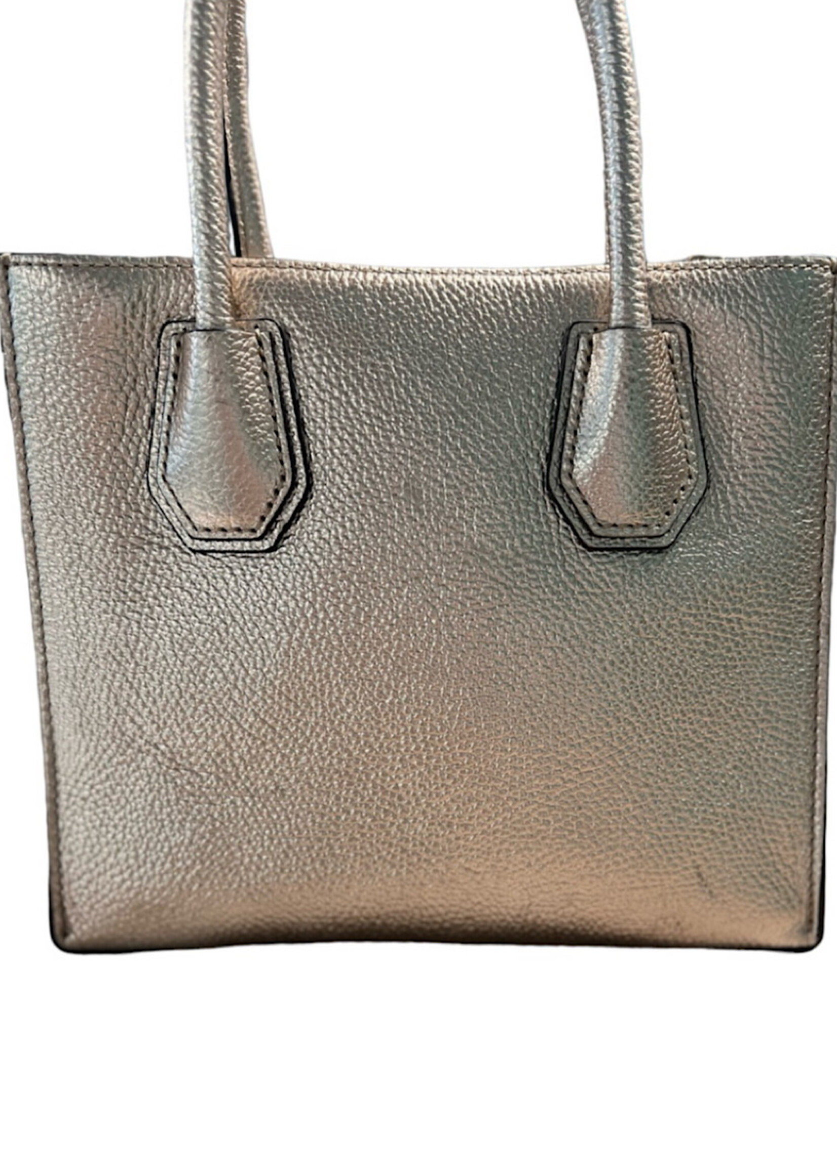 Michael Kors The Mercer Gold Metallic Leather Handbag-RF