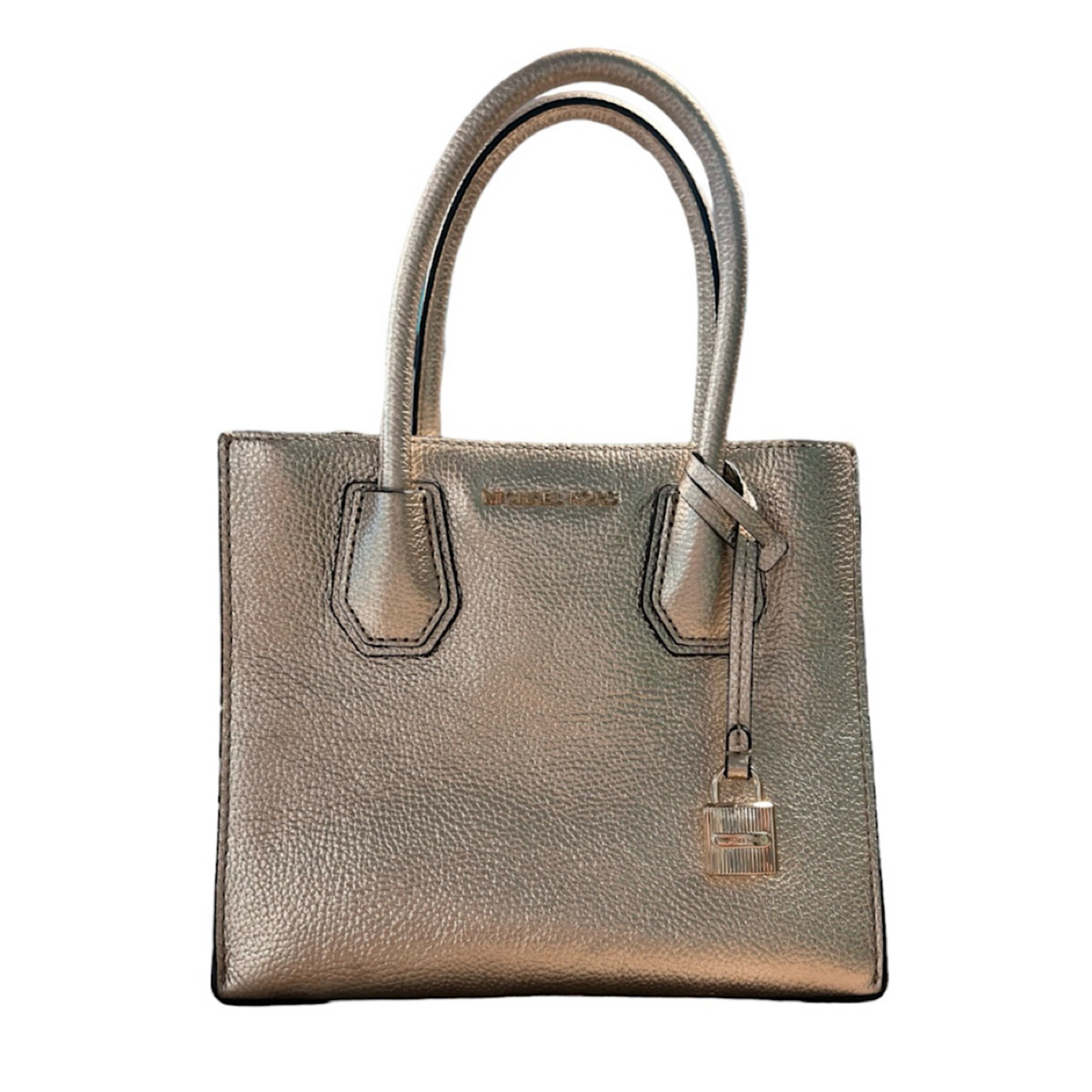 Michael Kors The Mercer Gold Metallic Leather Handbag-RF