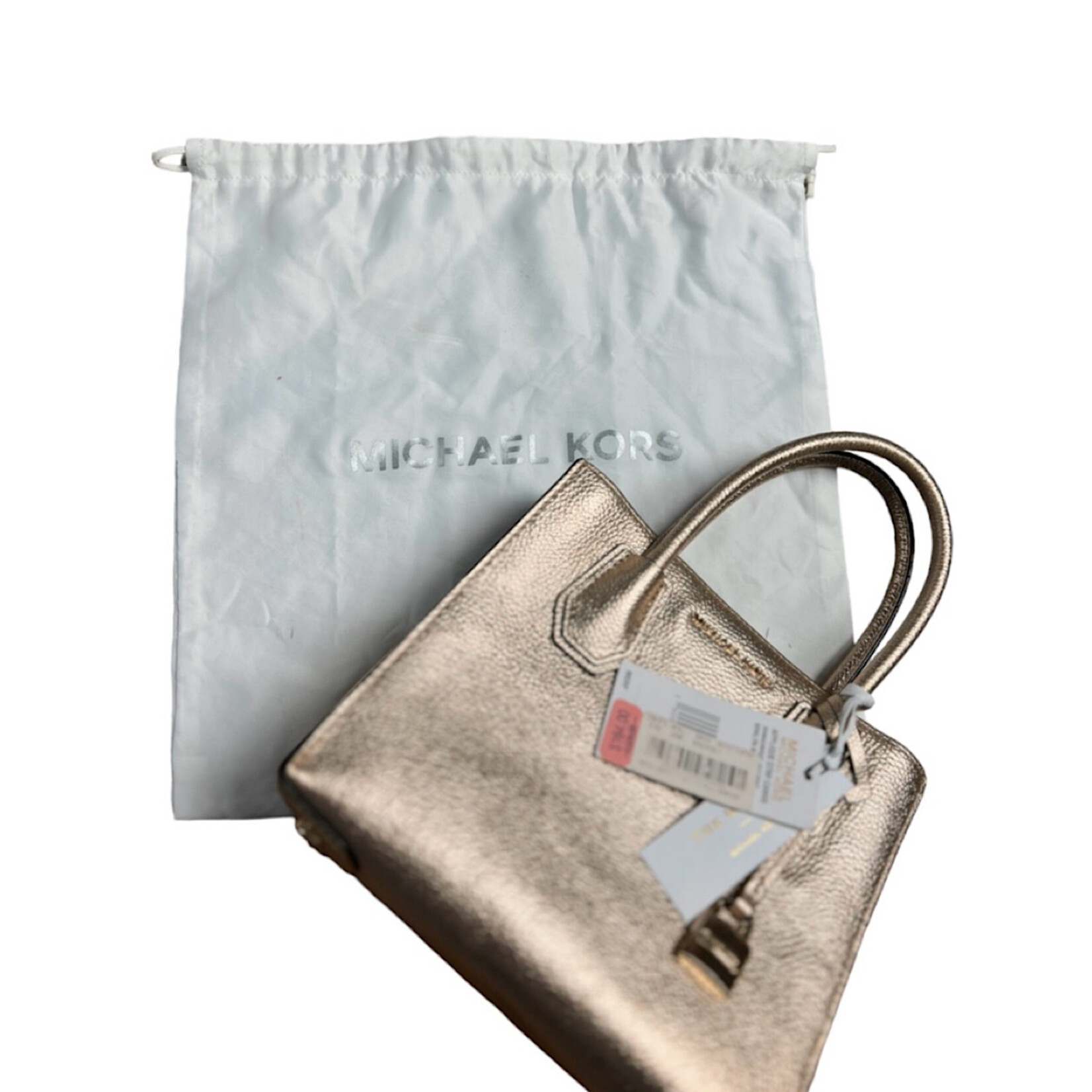 Michael Kors The Mercer Gold Metallic Leather Handbag-RF