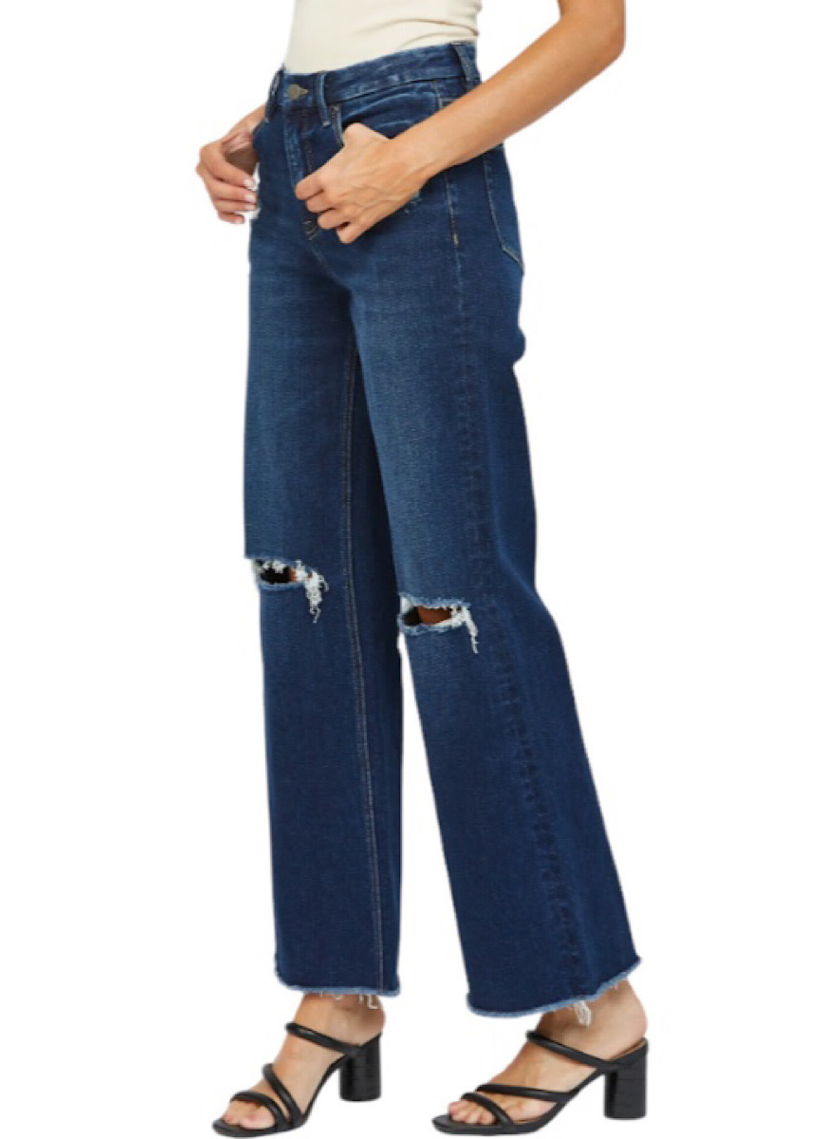 Mica Denim MICA MDP-W182DK Stretch Super High Rise Wide Leg