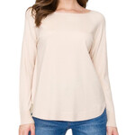 Oatmeal Boat Neck Lurex Sweater with Hi-Low Hem Oatmeal Boat Neck Lurex Sweater with Hi-Low Hem