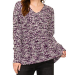 Purple Popcorn V-Neck Sweater