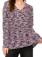 Purple Popcorn V-Neck Sweater
