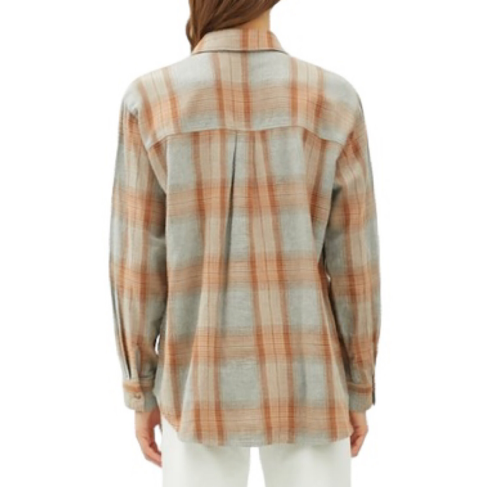 Carmel Soft Oversized Drop Shoulder Flannel with Pocket