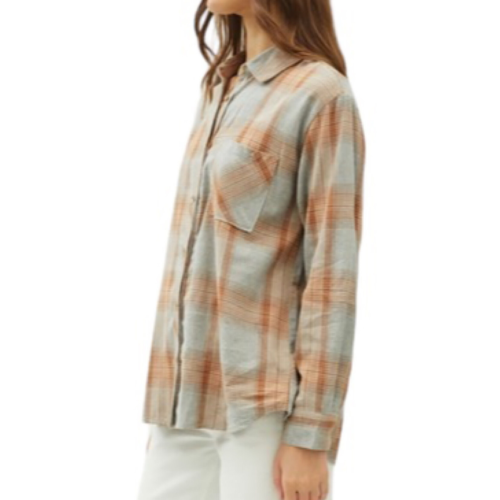 Carmel Soft Oversized Drop Shoulder Flannel with Pocket