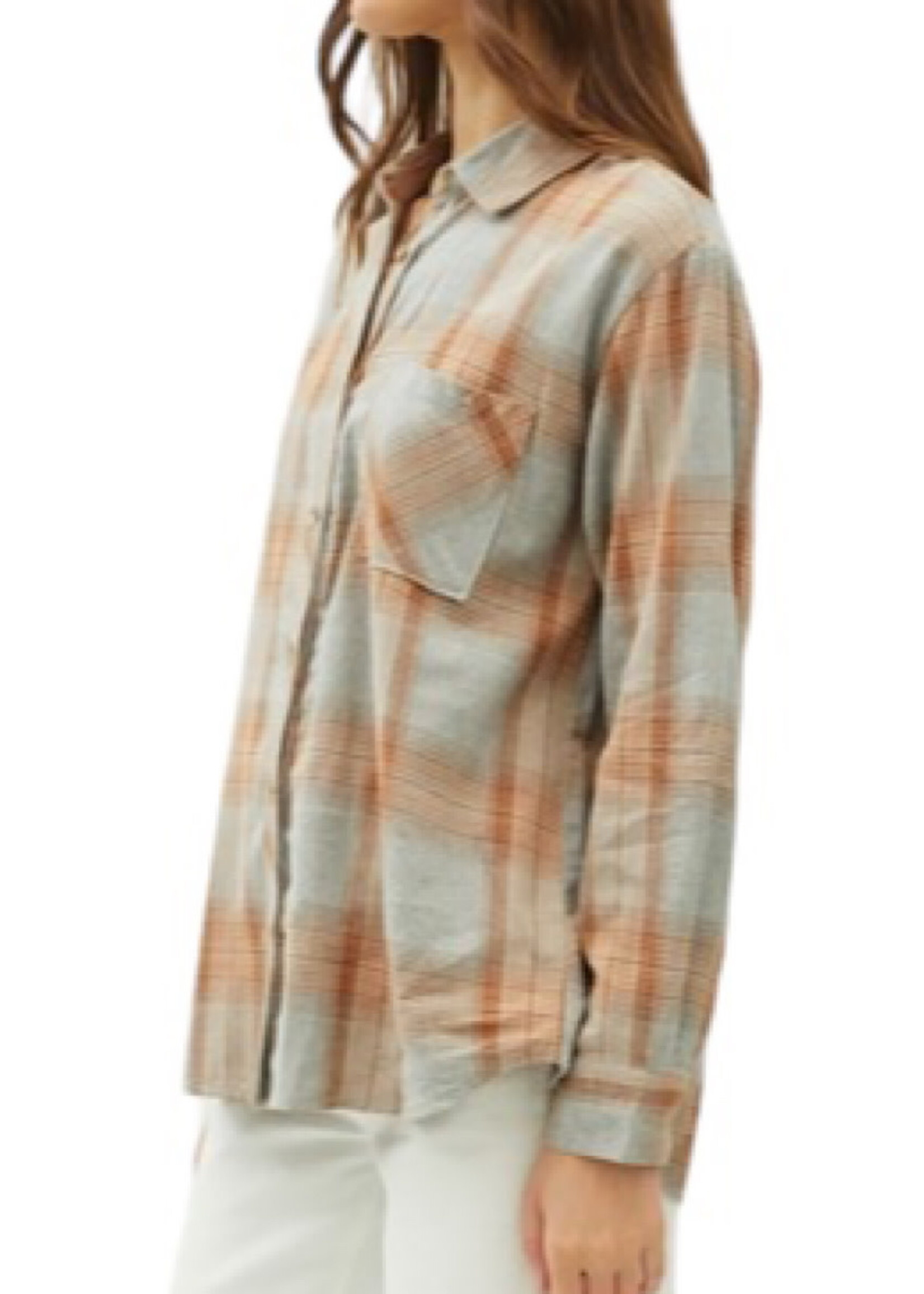 Carmel Soft Oversized Drop Shoulder Flannel with Pocket