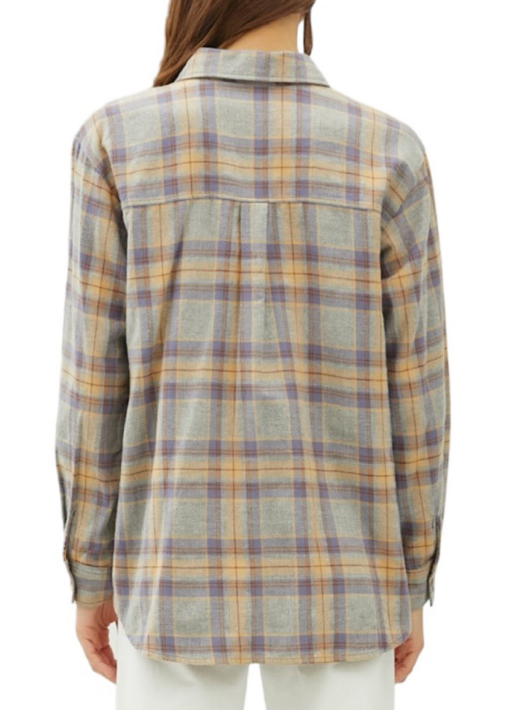 Heather Grey Soft Oversize Flannel with Drop Shoulder