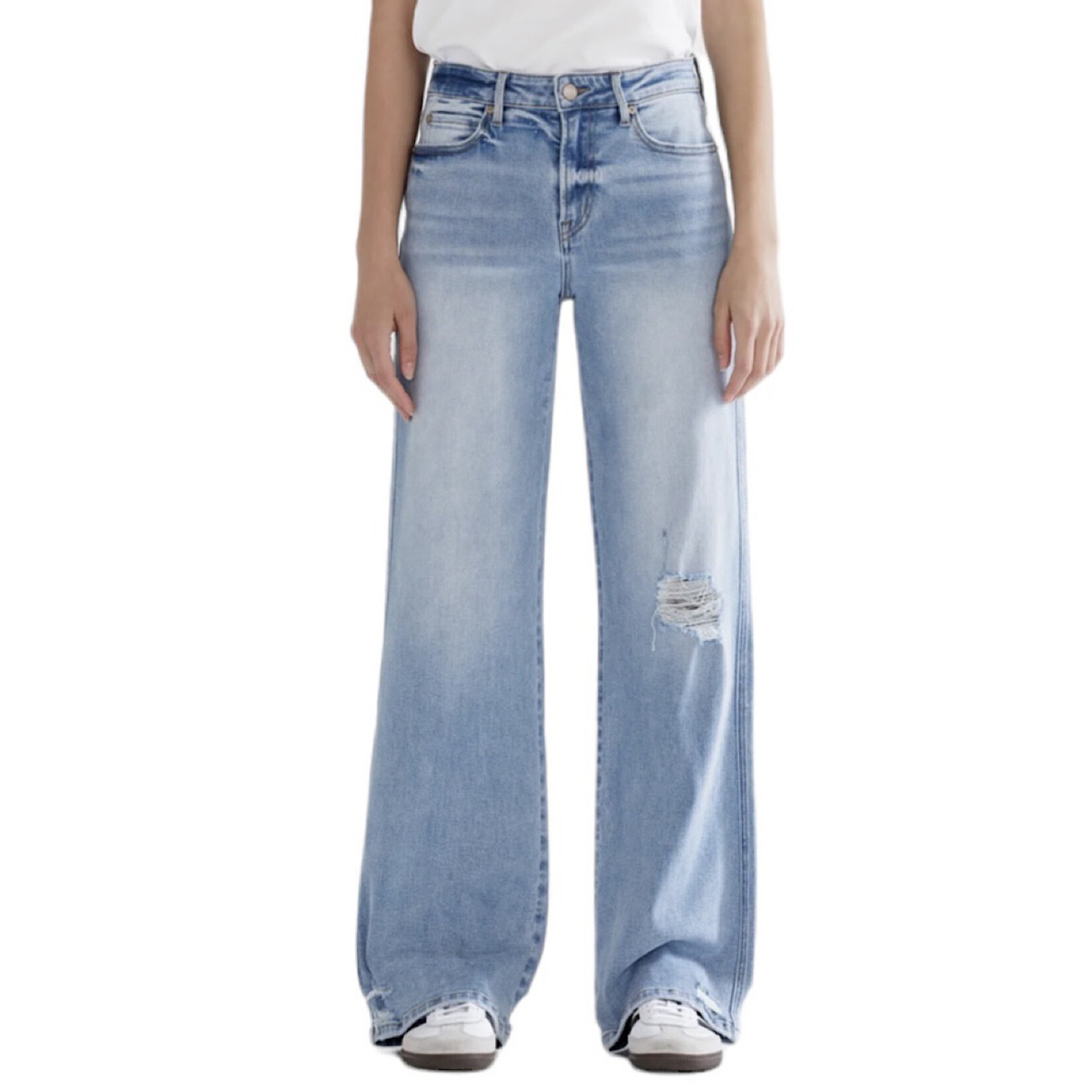 Mica Denim MICA MDP-W3198 High Rise Wide with Knee Distressed