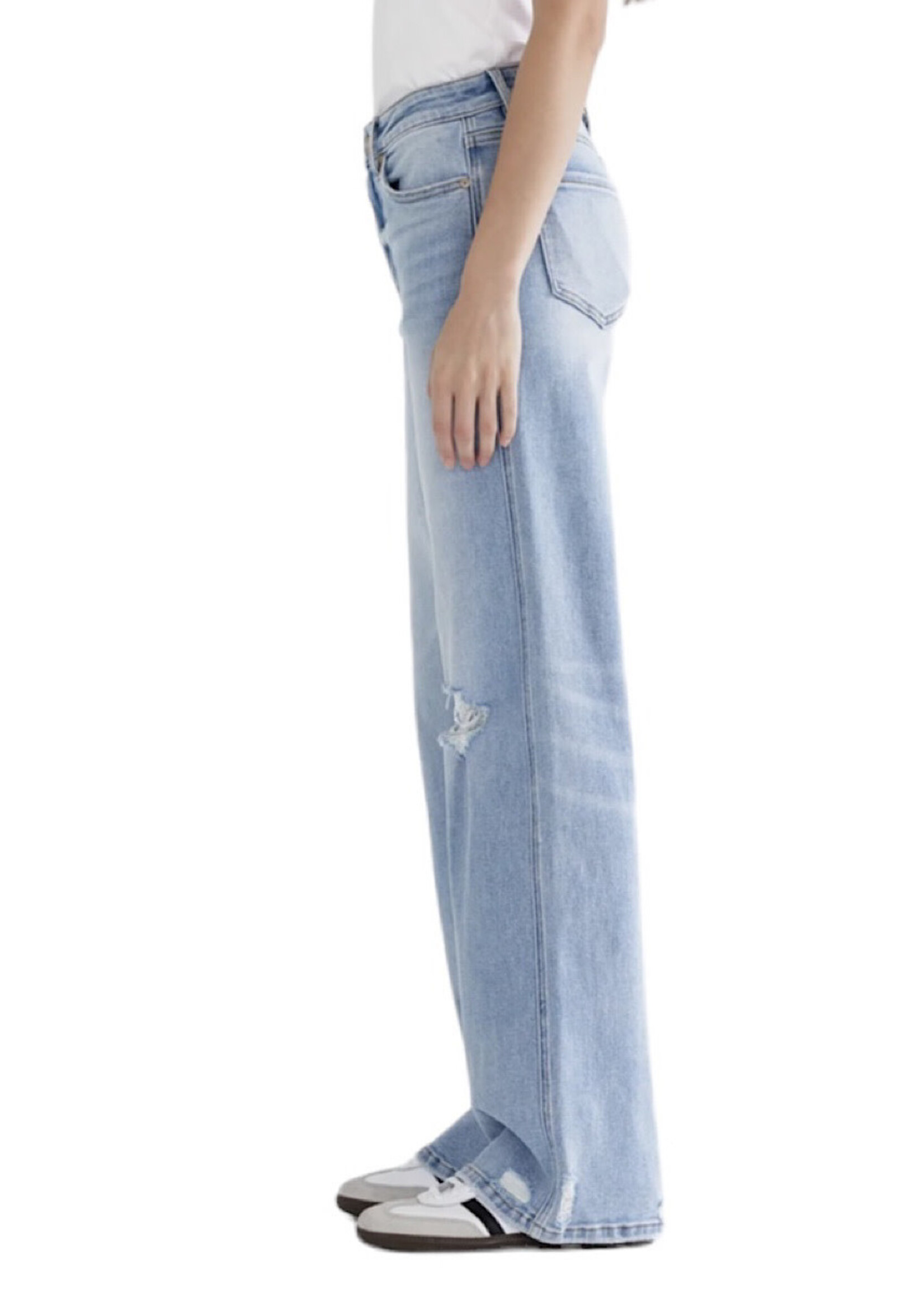 Mica Denim MICA MDP-W3198 High Rise Wide with Knee Distressed