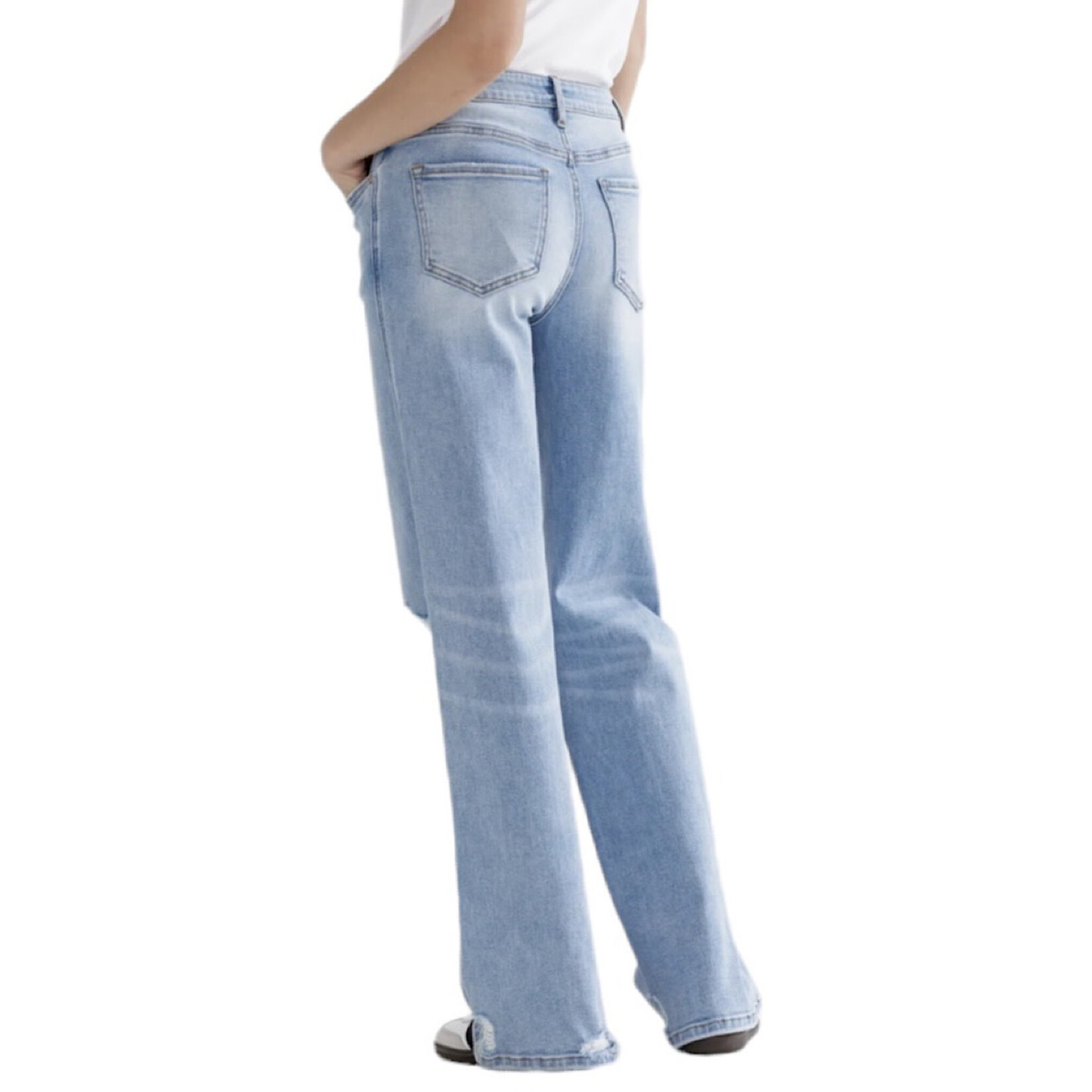 Mica Denim MICA MDP-W3198 High Rise Wide with Knee Distressed