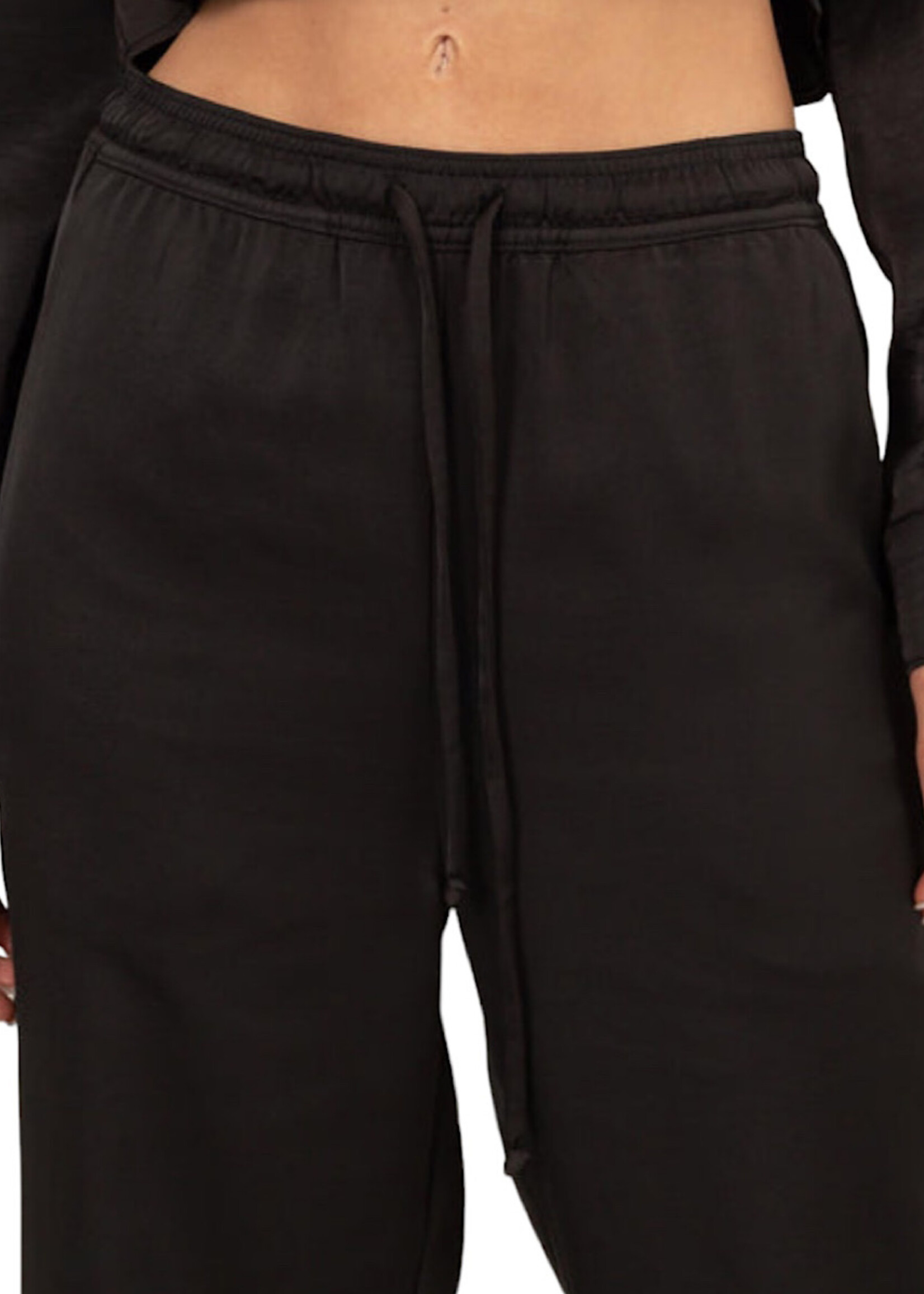 Black Relaxed Drawstring Waist Pants