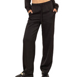 Black Relaxed Drawstring Waist Pants