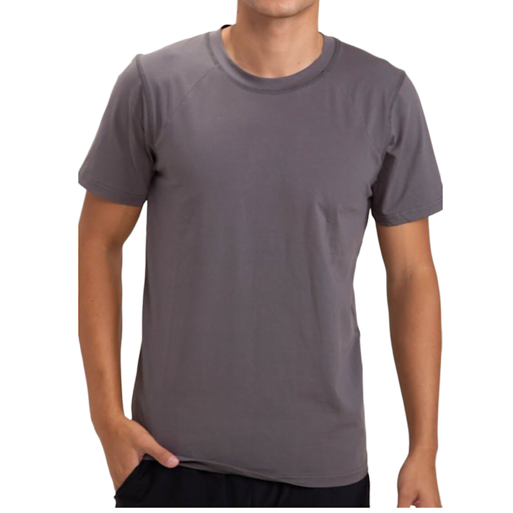 Men's Grey Classic Crew Neck Tee with Raglan Sleeves