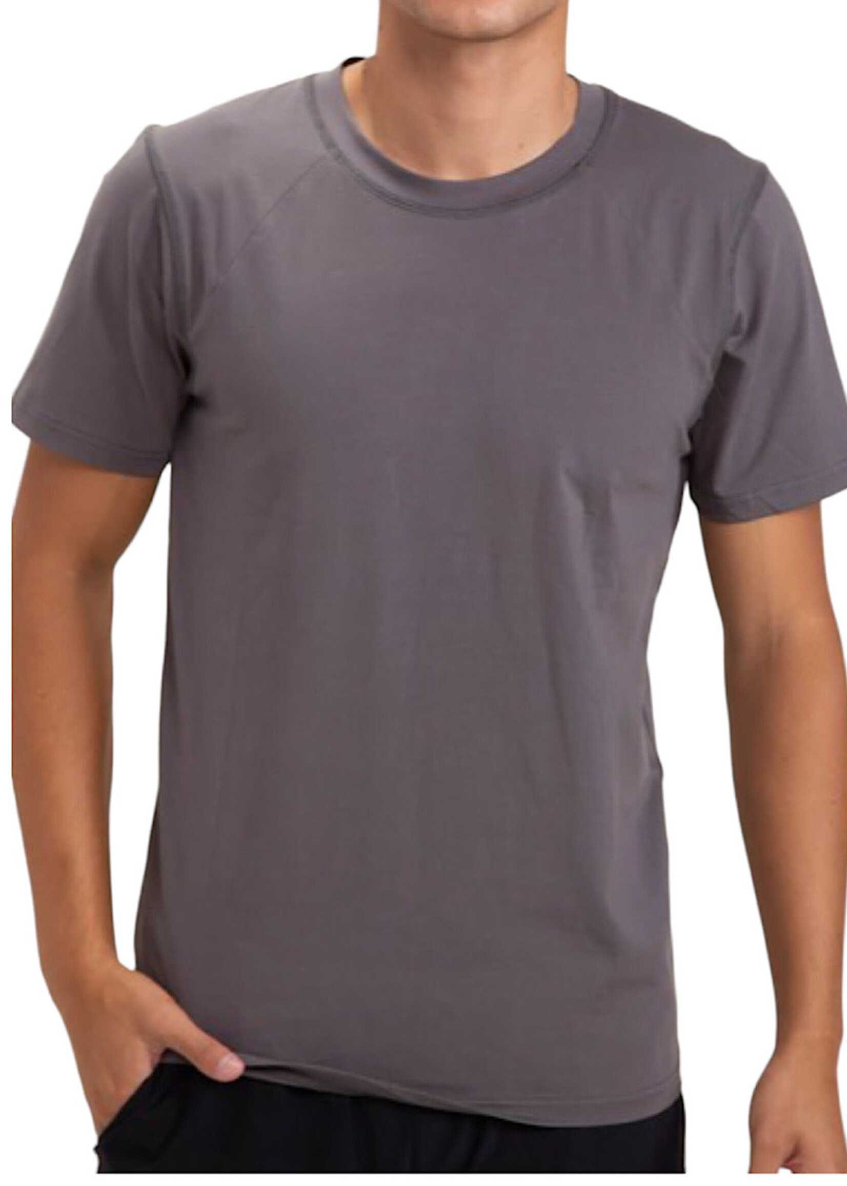 Men's Grey Classic Crew Neck Tee with Raglan Sleeves