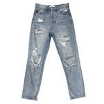 KC7860M Medium Wash Distressed Straight Fit Jeans Size 5/26-RF