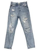 KC7860M Medium Wash Distressed Straight Fit Jeans Size 5/26-RF