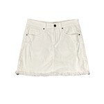 DK422-WHT White Denim Skirt with Frayed Hem Size M-RF