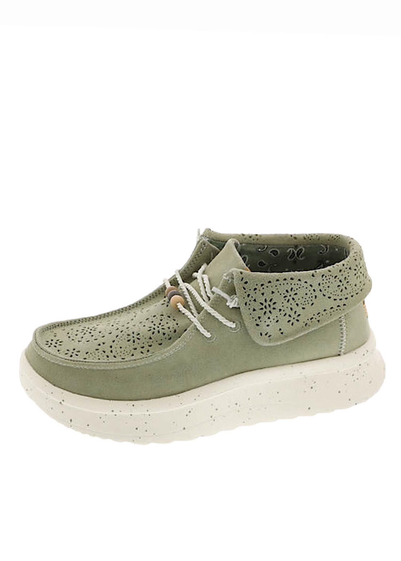 Hey Dude Hey Dude Wendy Peak Fold Boot Suede Green Womens
