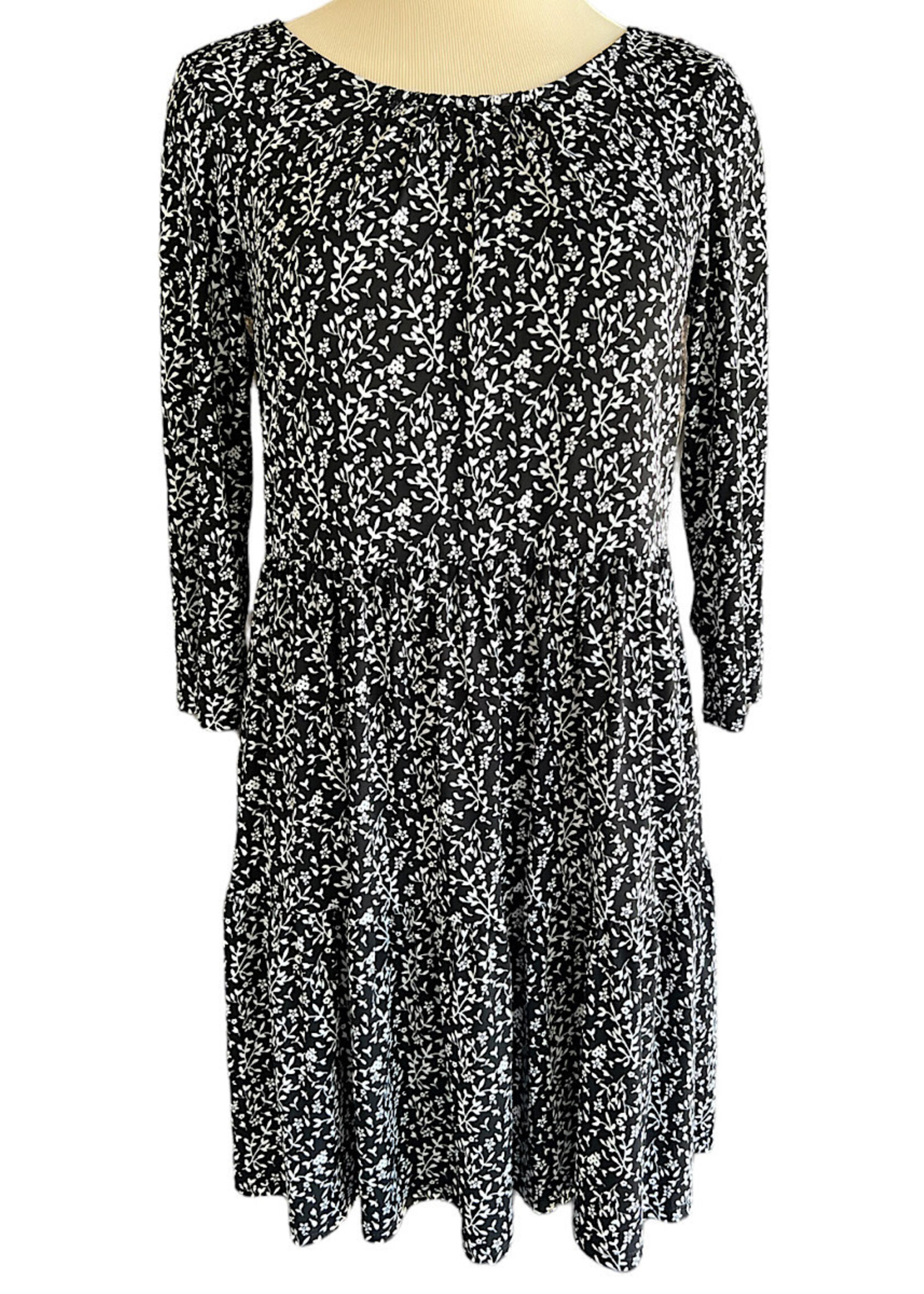 Black And White Floral Dress Size S-RF