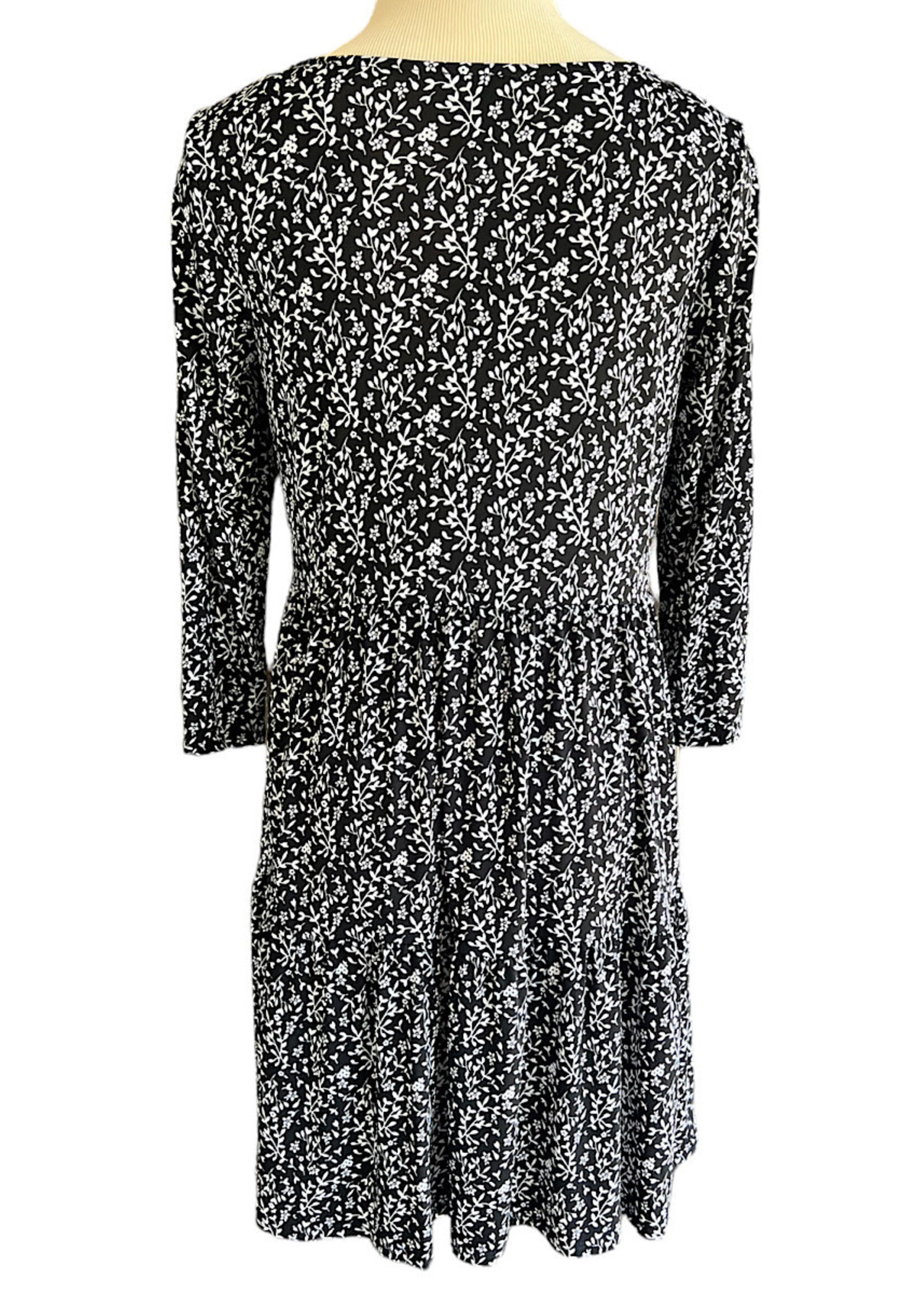 Black And White Floral Dress Size S-RF