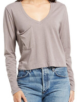 Z Supply Z Supply The L/S Skimmer Pocket Tee Fog