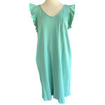 Ces Lemme Sage Ruffled Sleeve Dress Size L-RF