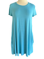 Teal T Shirt Dress with Pockets Size S-RF