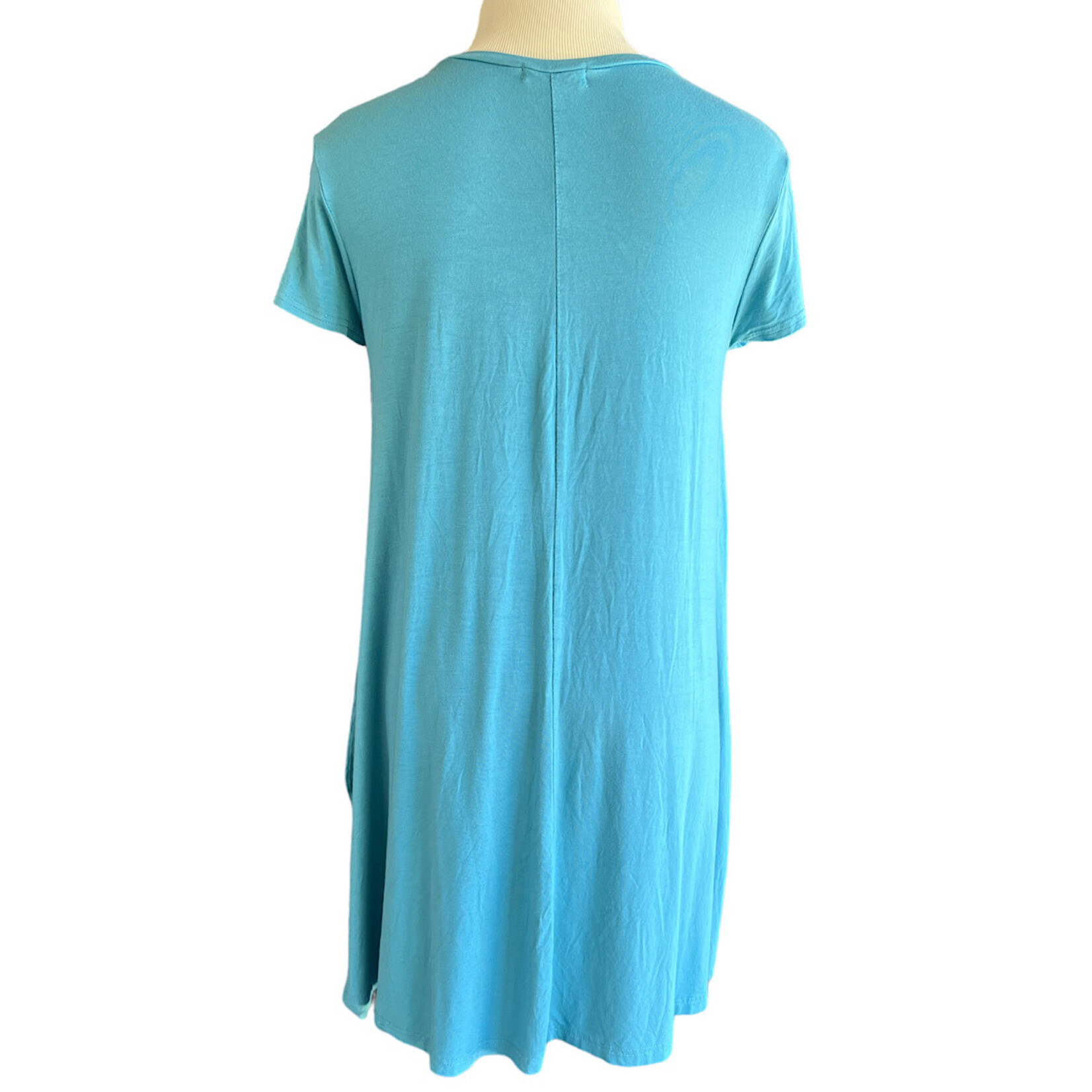 Teal T Shirt Dress with Pockets Size S-RF