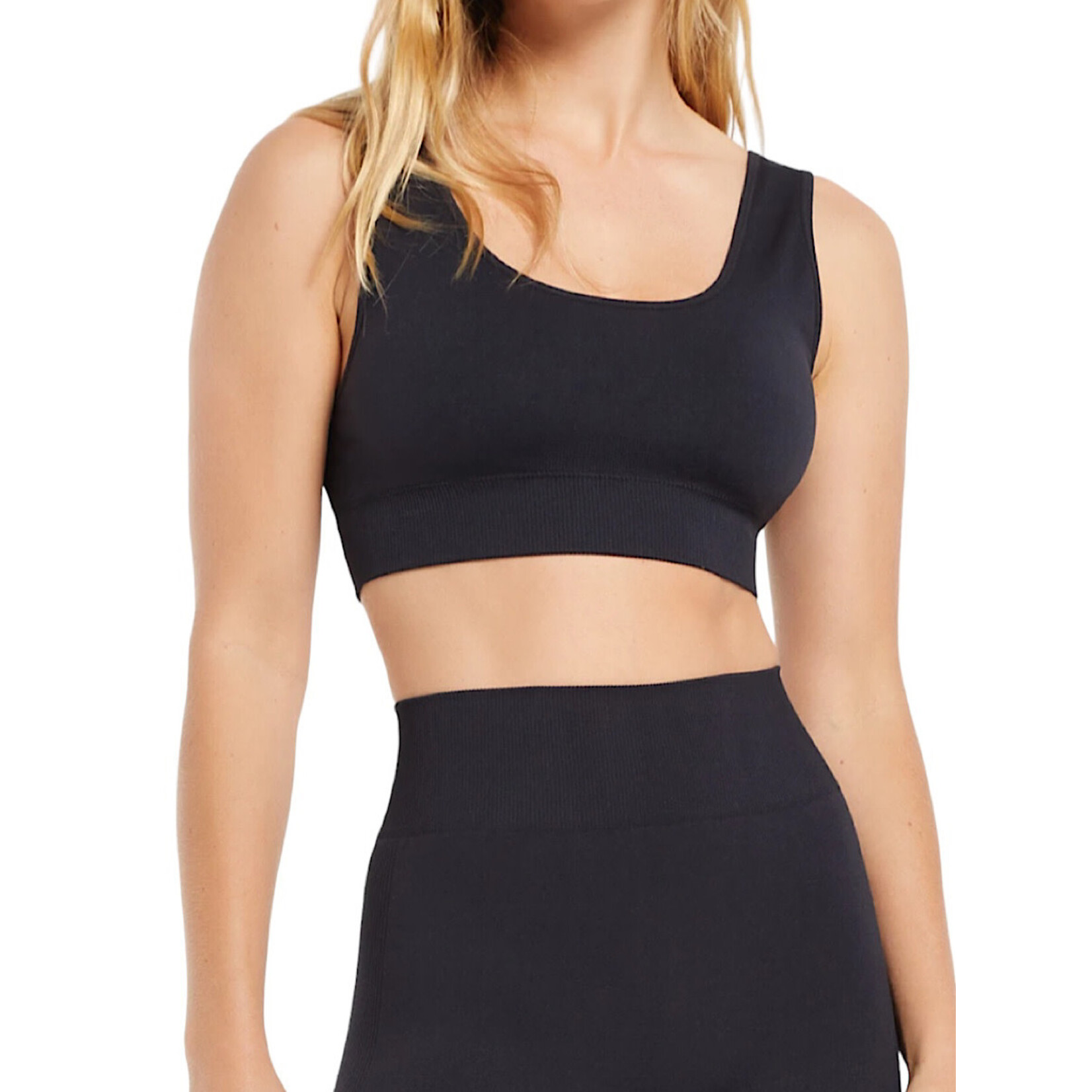 Z Supply Z Supply Work It Out Black Seamless Bra