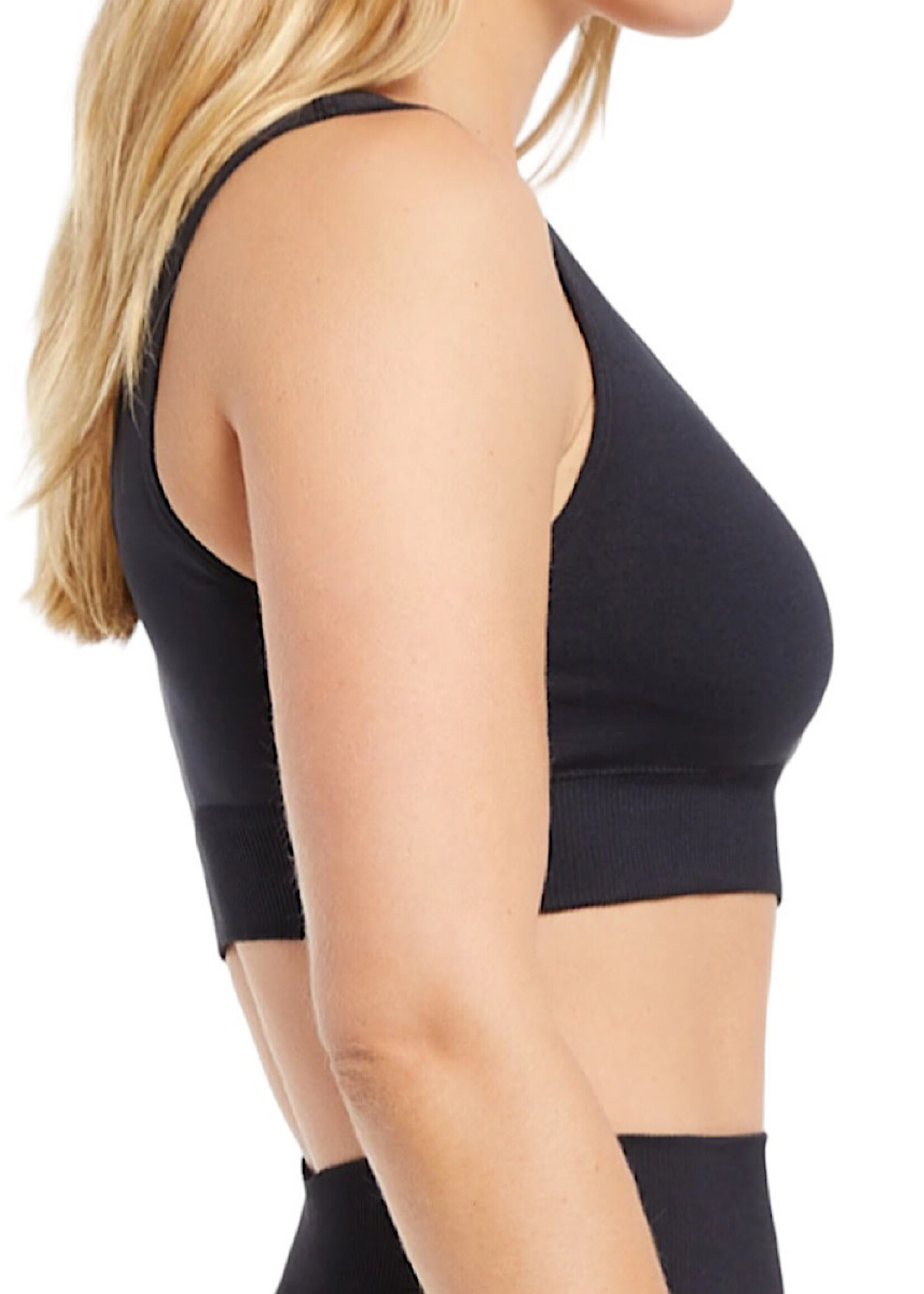 Z Supply Z Supply Work It Out Black Seamless Bra