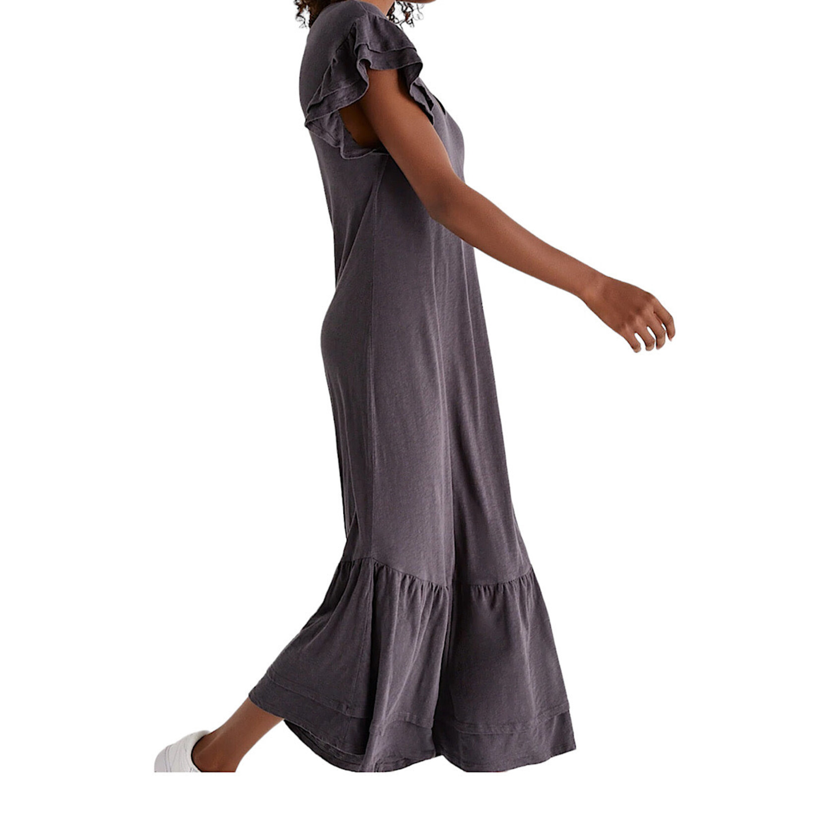 Z Supply Z Supply Zella Cotton Slub Midi Dress Shadow
