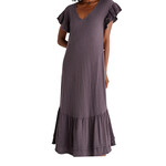 Z Supply Z Supply Zella Cotton Slub Midi Dress Shadow