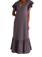 Z Supply Z Supply Zella Cotton Slub Midi Dress Shadow