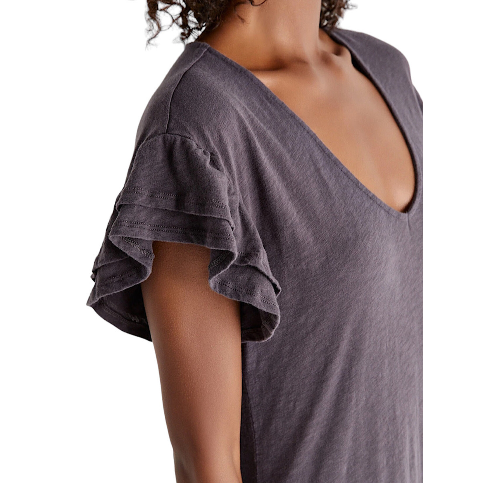 Z Supply Z Supply Zella Cotton Slub Midi Dress Shadow