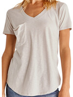 Z Supply Z Supply Cotton Slub Pocket Tee Soft Grey