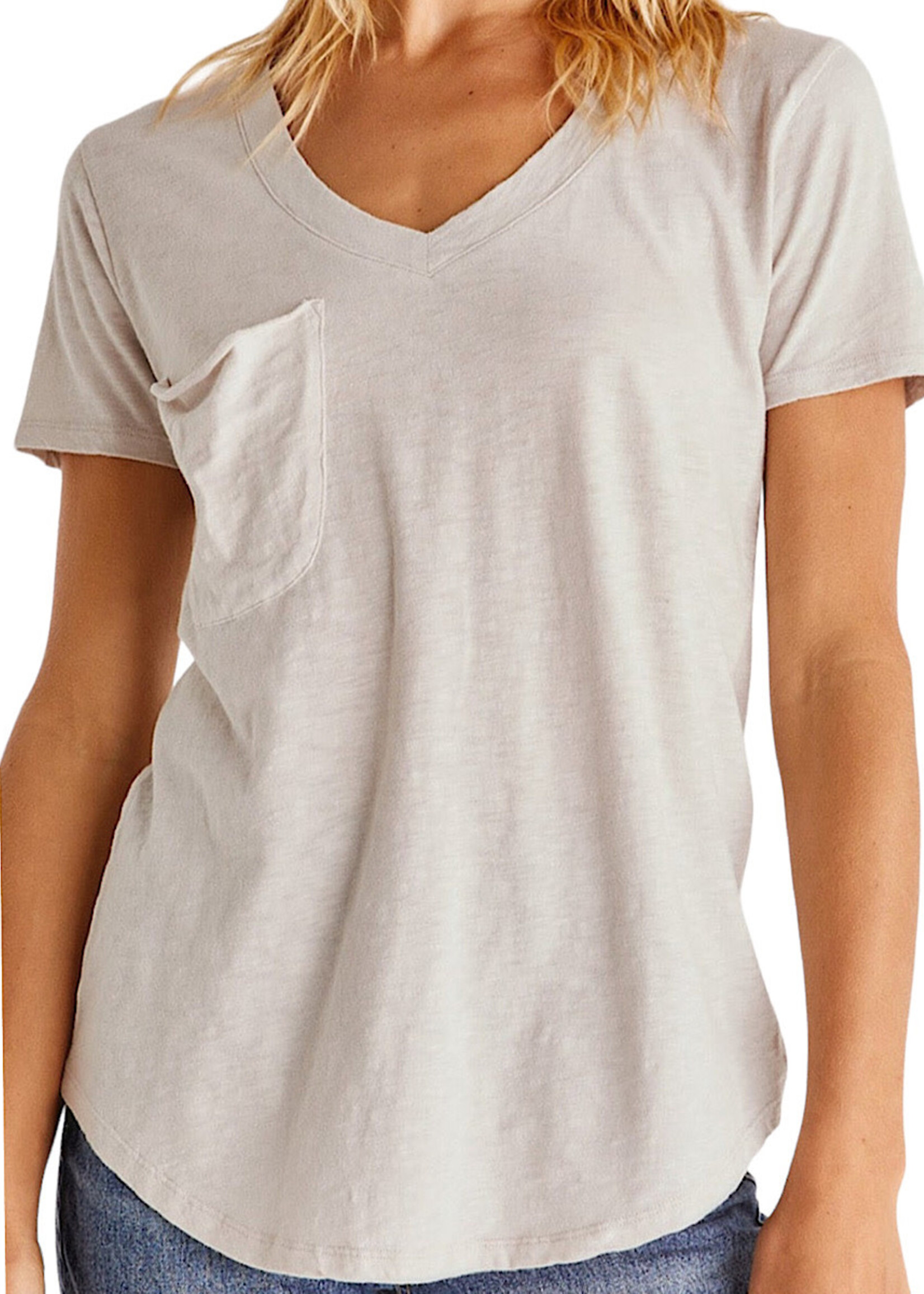 Z Supply Z Supply Cotton Slub Pocket Tee Soft Grey