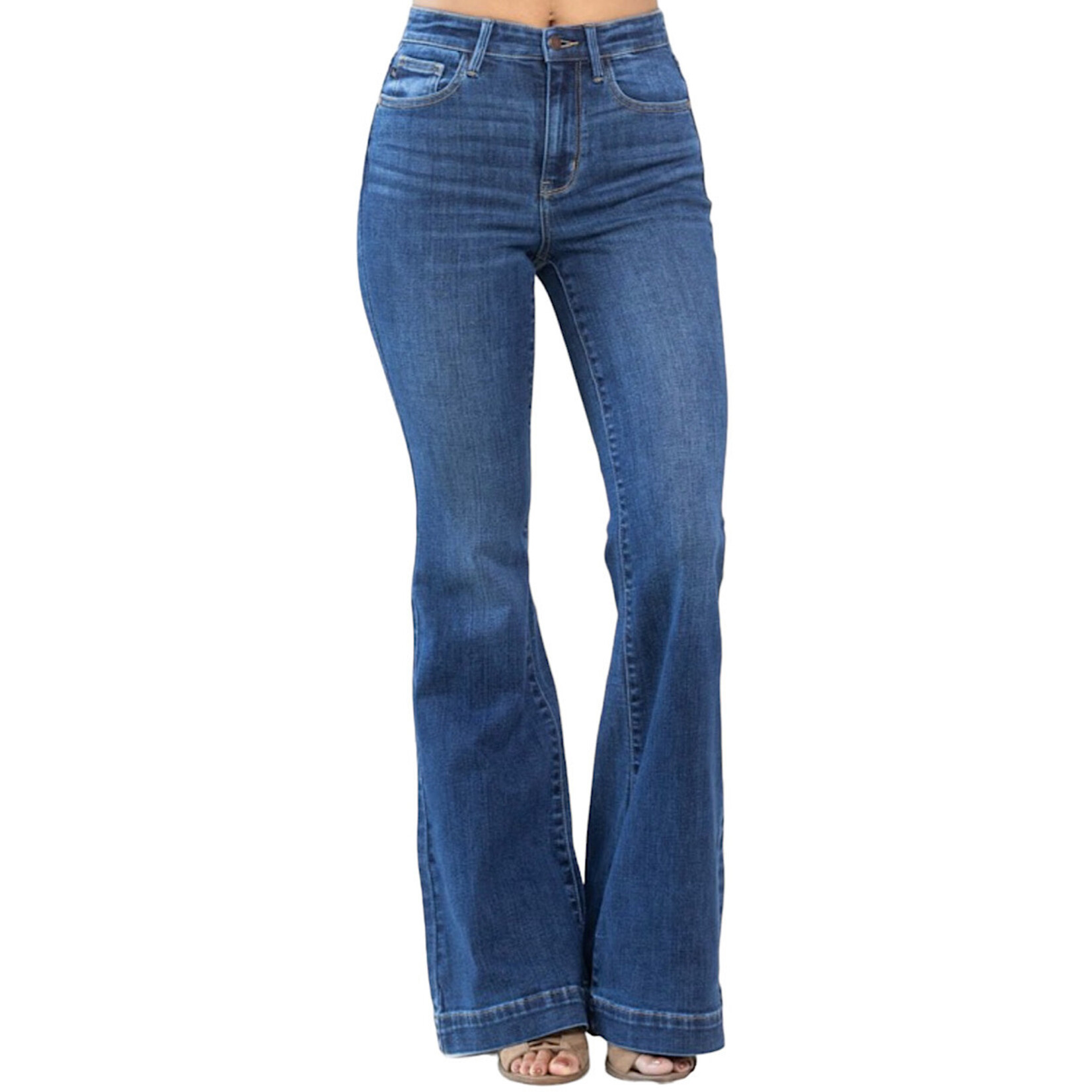 Judy Blue JB82443 High Waist Wide Hem Flare Jeans