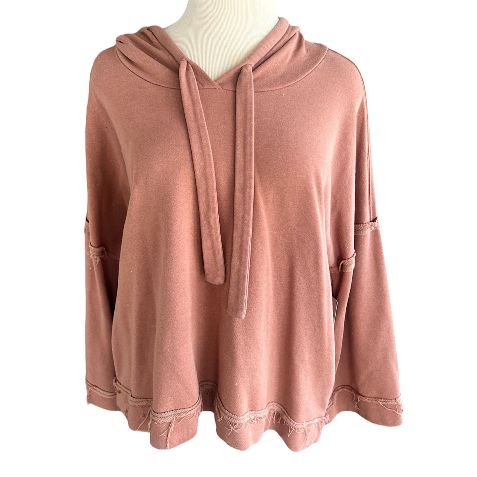 She + Sky Rust Hoodie with Drawstring Size M-RF