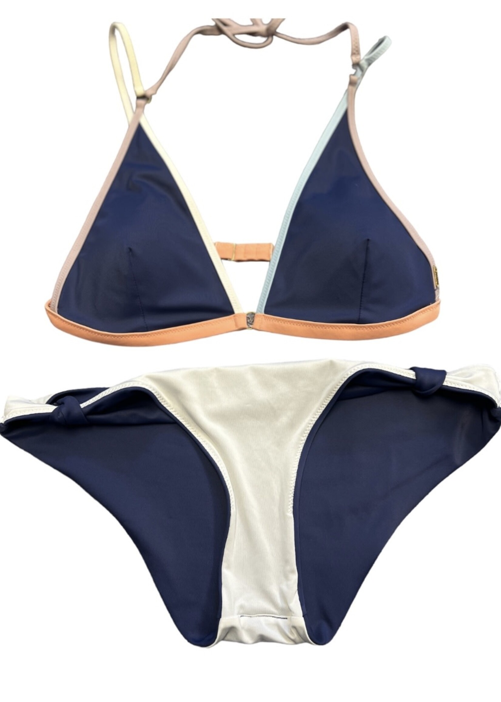 Blue Multi Colored 2 Piece Bikini Size Medium-RF
