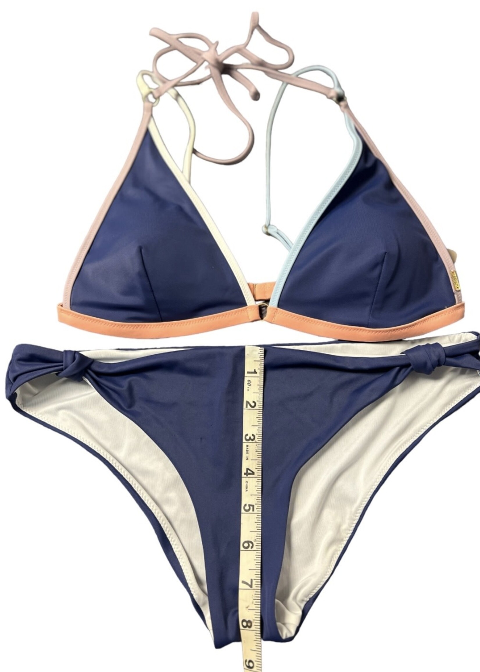 Blue Multi Colored 2 Piece Bikini Size Medium-RF