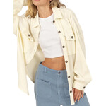 Cream Waffle Oversized Button Up Shacket