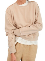 Taupe Drop Shoulder Crewneck Sweatshirt