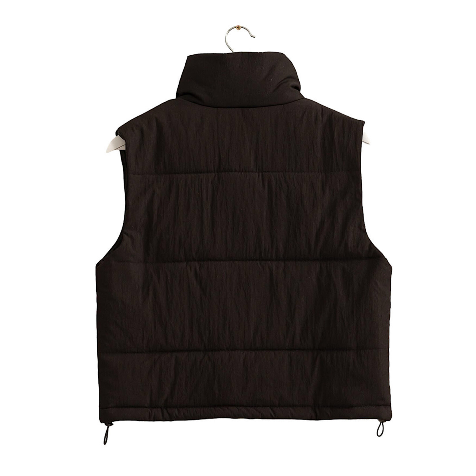 Black Puffer Vest With Zipper