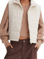 Off White Puffer Vest With Zipper