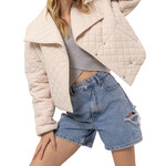 Off White Quilted Cropped Puffer Jacket