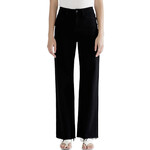 Mica Denim MICA MDP-W3251BK High Rise Slim Wide W/ Raw Hem