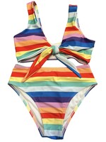 RF-Striped Colorful 2 Piece Bikini Size M