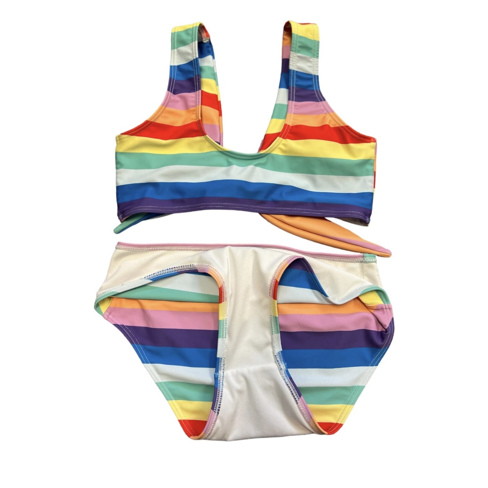 RF-Striped Colorful 2 Piece Bikini Size M