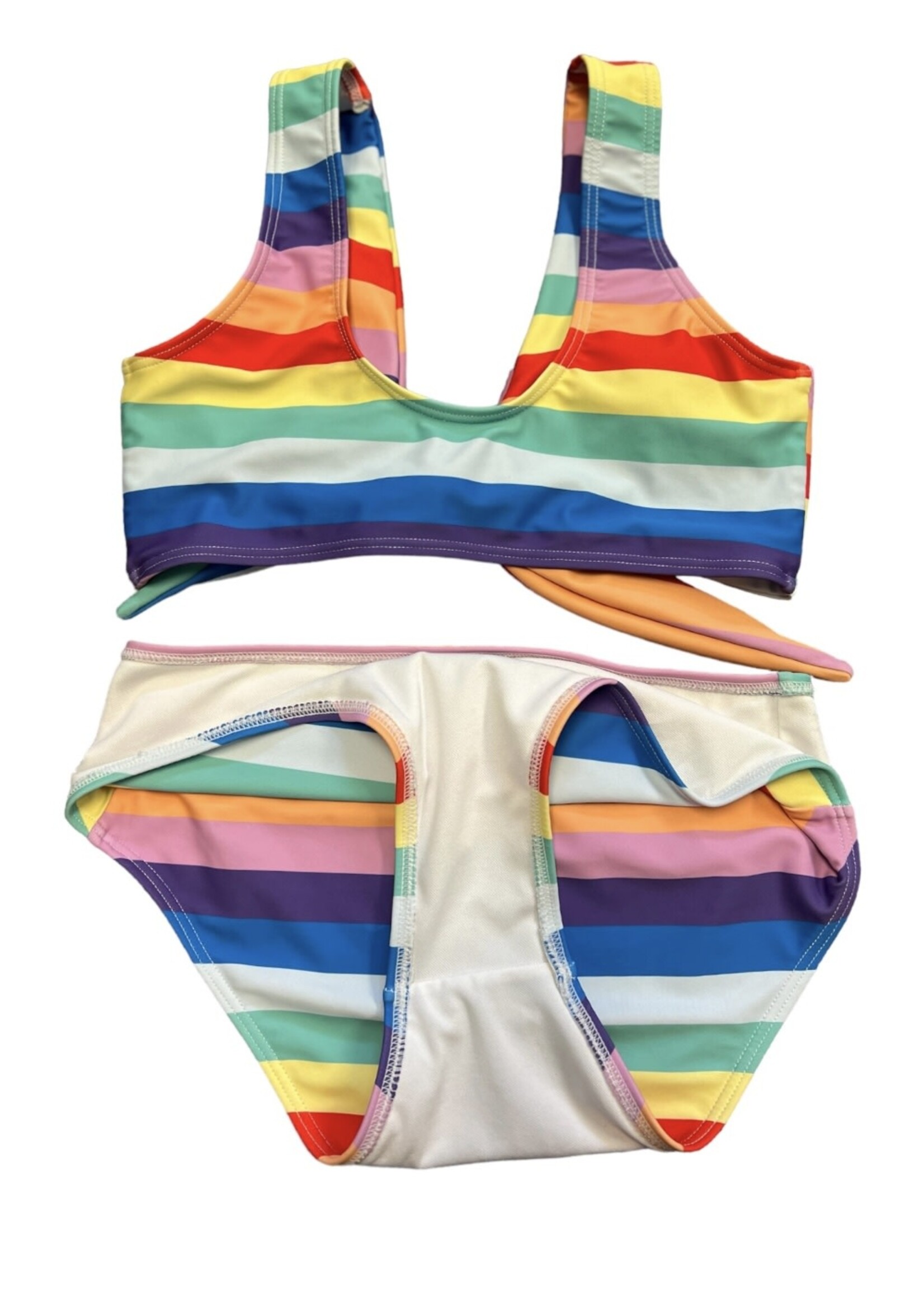 RF-Striped Colorful 2 Piece Bikini Size M